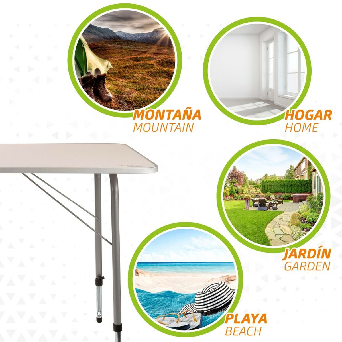 Bord Aktive Foldbar Camping 80 x 69 x 60 cm